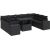 vidaXL 10-cz. zestaw wypoczynkowy do ogrodu, z poduszkami, czarny Dārza mēbeļu komplekti