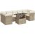 vidaXL 8-cz. zestaw mebli ogrodowych z poduszkami, beżowy, polirattan Dārza mēbeļu komplekti