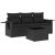 vidaXL 4-cz. zestaw wypoczynkowy do ogrodu, poduszki, czarny rattan PE Dārza mēbeļu komplekti