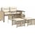 vidaXL 4-cz. zestaw wypoczynkowy do ogrodu, z poduszkami, beżowy Dārza mēbeļu komplekti