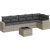 vidaXL vidaXL 7-cz. zestaw wypoczynkowy do ogrodu, z poduszkami, jasnoszary Dārza mēbeļu komplekti