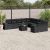 vidaXL 11-częsciowy zestaw wypoczynkowy do ogrodu, poduszki czarny rattan PE Dārza mēbeļu komplekti
