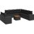 vidaXL 10-częściowy zestaw wypoczynkowy do ogrodu, poduszki czarny rattan PE Dārza mēbeļu komplekti