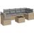 vidaXL 7-częściowy zestaw wypoczynkowy do ogrodu, z poduszkami, beżowy Dārza mēbeļu komplekti
