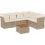 vidaXL 7-częściowy zestaw wypoczynkowy do ogrodu, z poduszkami, beżowy Dārza mēbeļu komplekti