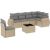 vidaXL 7-częściowy zestaw wypoczynkowy do ogrodu, z poduszkami, beżowy Dārza mēbeļu komplekti