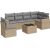 vidaXL 7-częściowy zestaw wypoczynkowy do ogrodu, z poduszkami, beżowy Dārza mēbeļu komplekti