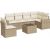 vidaXL 7-częściowy zestaw wypoczynkowy do ogrodu, z poduszkami, beżowy Dārza mēbeļu komplekti
