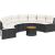 vidaXL Sofa ogrodowa, stolik i poduszki, półokrągła, czarny rattan PE Dārza mēbeļu komplekti