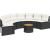vidaXL Sofa ogrodowa, stolik i poduszki, półokrągła, czarny rattan PE Dārza mēbeļu komplekti