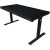 Lorgar Dual-motor sit/stand adjustable-height gaming desk with wireless charger, RGB lighting, control panel, and USB ports, PB melamine surface tabletop, black. Gaming galdi
