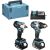 Makita cordless combo kit DLX2533TJ, cordless drill DDF489Z + cordless impact wrench DTW300Z, 18 volt blue/black, 2x Li-ion battery 5.0 Ah, MAKPAC Наборы электроинструментов