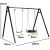 Lean Sport Garden Swing Stork's Nest Seat 2in1 Frame Black 260x173 cm Jaunumi, Bērnu preces
