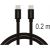 Swissten Textile Universāls Quick Charge 3.1 USB-C / USB-C Datu un Uzlādes Kabelis 0.2m melns Data USB kabeļi