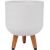 Plant holder SKY SELENA D24xH29.6cm, white, with wood legs Новости, мебель, дом