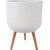 Plant holder SKY SELENA D37xH52.3cm, white, with wood legs Новости, мебель, дом