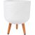 Plant holder SKY FERN D30xH39.5cm, white, with wood legs Новости, мебель, дом