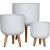 Plant holder SKY FERN D30xH39.5cm, white, with wood legs Новости, мебель, дом