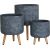 Plant holder SKY EDEN D37xH52.3cm, dark grey, with wood legs Новости, мебель, дом