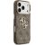 Guess PU Leather 4G Metal Logo Gold Frame Case Aizsargapvalks priekš iPhone 17 Pro / brūns Neoriģinālie Maciņi