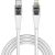 Qualo QTCN-CL-00 Transparent Nylon Kabelis USB-C – Lightning / 12W / 1.5m / balts Data USB kabeļi