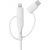 Qualo QRC-CA+M+L-00 Kabelis 3in1 USB-C - USB-A / microUSB + USB adapteris / 1.5m / 60W / balts Data USB kabeļi