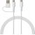 Qualo QRC-CC+A-00 Kabelis 2in1 USB-C – USB-C / USB-A adapteris / 1.5m / balts Data USB kabeļi