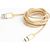 Gembird USB 2.0 cable to type-C, cotton braided, metal connectors, 1.8m, gold