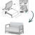 Keter Dārza dīvāns divvietīgs Scandi Linea 2 Seater Sofa gaiši pelēks/tumša tērauda pelēks Dārza dīvāni 