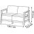 Keter Dārza dīvāns divvietīgs Scandi Linea 2 Seater Sofa gaiši pelēks/tumša tērauda pelēks Dārza dīvāni 