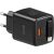 Swissten SlideCHARGE Tīkla Lādētājs GaN 45W USB-A 18W Ar ievelkamu USB-C vadu 0.75m melns Telefonu lādētāji 220v