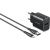 Charger Awei PD85T-EU 22.5W USB-A/USB-C + USB-A to USB-C cable 1.0m black Telefonu lādētāji 220v