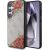 Guess Leather 4G Flowers Print Metal Classic Logo MagSafe Aizsargapvalks priekš Samsung Galaxy S25 / rozā Neoriģinālie Maciņi
