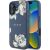 Case Guess Grained Printed Flower Pattern MagSafe Защитный чехол для iPhone 16 / синий Чехлы - альтернативные