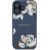 Case Guess Grained Printed Flower Pattern MagSafe Защитный чехол для iPhone 16 / синий Чехлы - альтернативные