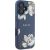Case Guess Grained Printed Flower Pattern MagSafe Защитный чехол для iPhone 16 / синий Чехлы - альтернативные