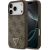 Guess Leather 4G Triangle Strass MagSafe Aizsargapvalks priekš iPhone 17 Pro / brūns Neoriģinālie Maciņi