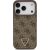 Guess Leather 4G Triangle Strass MagSafe Aizsargapvalks priekš iPhone 17 Pro / brūns Neoriģinālie Maciņi