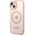 Guess GUHMP14MHTCMP Hardcase Gold Outline Translucent MagS Aizsargapvalks priekš iPhone 14 Plus/15 Plus 6.7" / rozā Neoriģinālie Maciņi