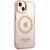 Guess GUHMP14MHTCMP Hardcase Gold Outline Translucent MagS Aizsargapvalks priekš iPhone 14 Plus/15 Plus 6.7" / rozā Neoriģinālie Maciņi