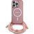 Guess GUHMP16LHCTSGNSP Crossbody Cord Script MagSafe Aizsargapvalks priekš iPhone 16 Pro 6.3" / rozā Neoriģinālie Maciņi