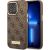 Guess GUHMP14LU4GPRW Hardcase 4G Logo Plate MagSafe Aizsargapvalks priekš iPhone 14 Pro 6,1" / brūns Neoriģinālie Maciņi