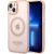 Guess GUHMP14SHTCMP Hardcase Gold Outline Translucent MagSafe Aizsargapvalks priekš iPhone 14 / 15 6.1" / rozā Neoriģinālie Maciņi