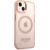 Guess GUHMP14SHTCMP Hardcase Gold Outline Translucent MagSafe Aizsargapvalks priekš iPhone 14 / 15 6.1" / rozā Neoriģinālie Maciņi