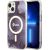 Guess GUHMP14SHTMRSU Golden Marble MagSafe Aizsargapvalks priekš iPhone 14 / 15 / 13 6.1" / violets Neoriģinālie Maciņi
