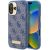 Guess GUHMP16SU4GPRB Hardcase 4G Logo Plate MagSafe Aizsargapvalks priekš iPhone 16 6.1" / zils Neoriģinālie Maciņi