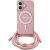Guess GUHMP16SHCTSGNSP Hardcase Crossbody Cord Script MagSafe Aizsargapvalks priekš iPhone 16 6.1" / rozā Neoriģinālie Maciņi