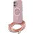 Guess GUHMP16SHCTSGNSP Hardcase Crossbody Cord Script MagSafe Aizsargapvalks priekš iPhone 16 6.1" / rozā Neoriģinālie Maciņi