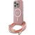 Guess GUHMP16XHCTSGNSP Crossbody Cord Script MagSafe Aizsargapvalks priekš iPhone 16 Pro Max 6.9" / rozā Neoriģinālie Maciņi