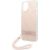 Guess GUOHCP14MH4STP Hardcase 4G Print Strap Aizsargapvalks priekš iPhone 14 Plus / 15 Plus 6.7" / rozā Neoriģinālie Maciņi